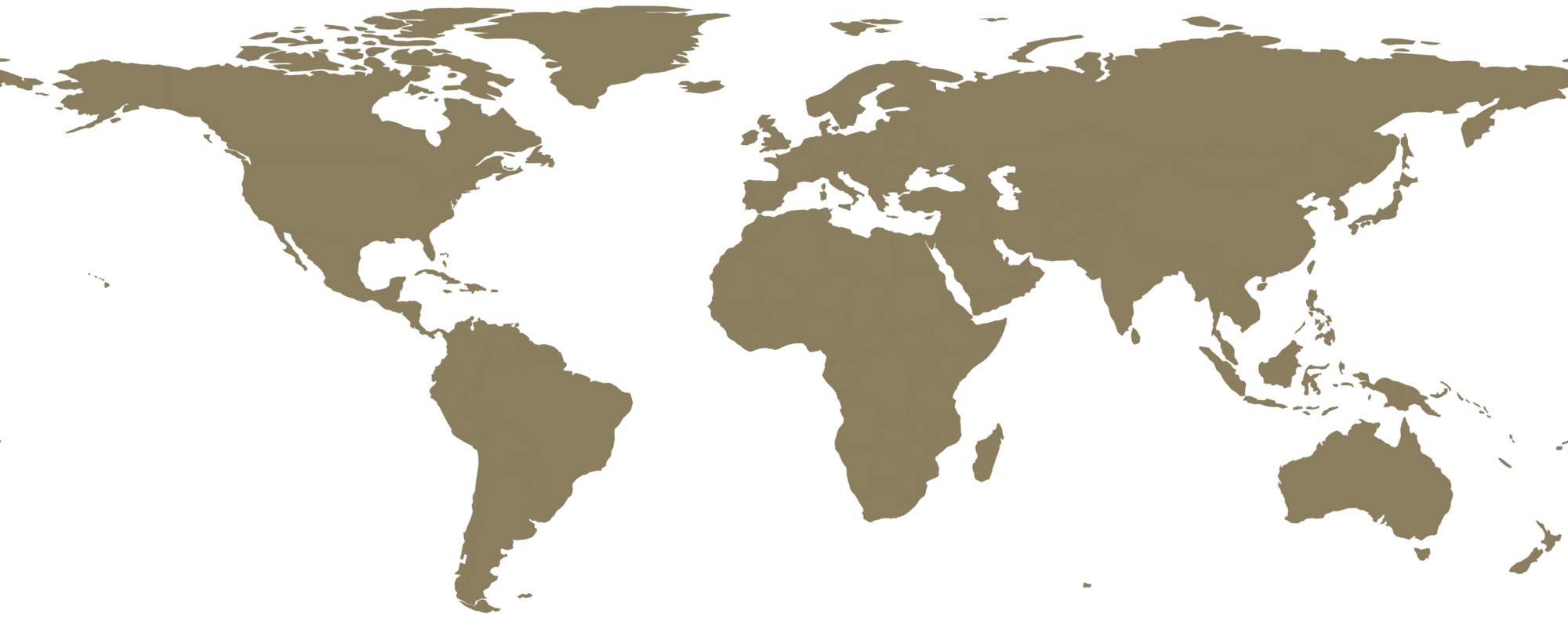 World map showing Mullin's Horizon global touring reach across 84+ countries
